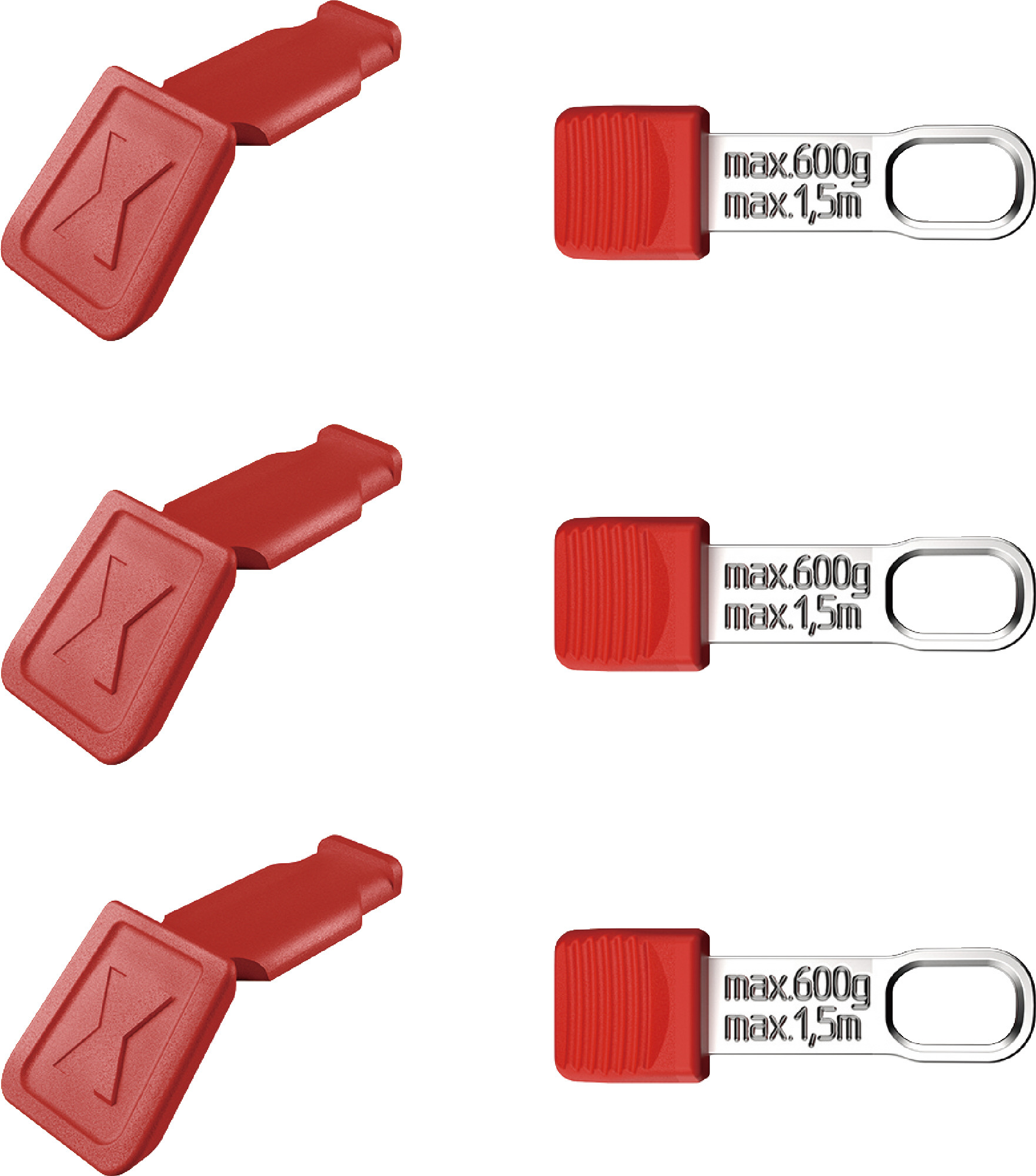 クニペックス テザーツールクリップ＆カラーコードクリップ レッド 各